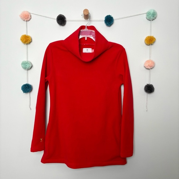Dudley Stephens Greenpoint Fleece Turtleneck Red Sweater - Picture 2 of 9